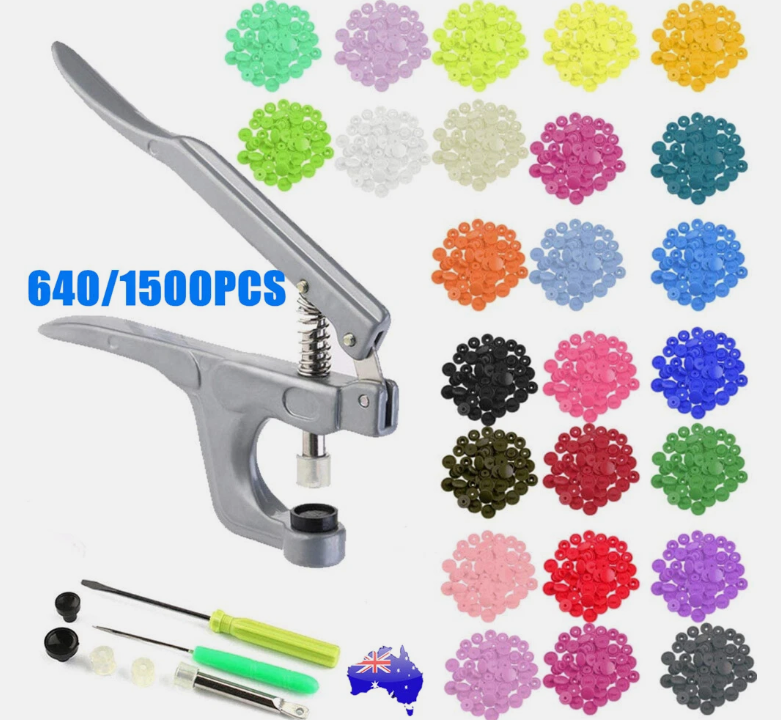 T5 KAM Plastic Snaps Fastener Buttons Press Stud Size 20 Poppers Plier Kits Set
