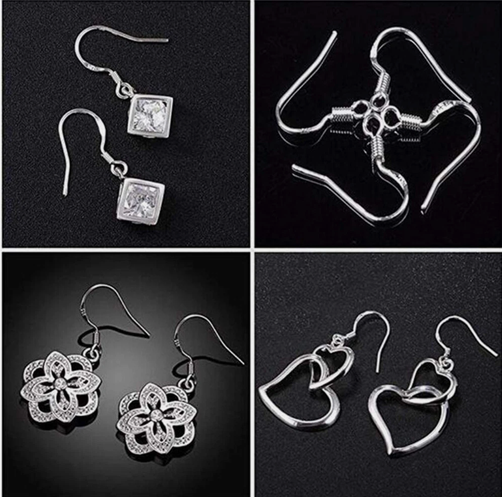 100/500pcs 925 Silver Earring Hooks French Hook Ear Wire DIY Earrings Jewelry