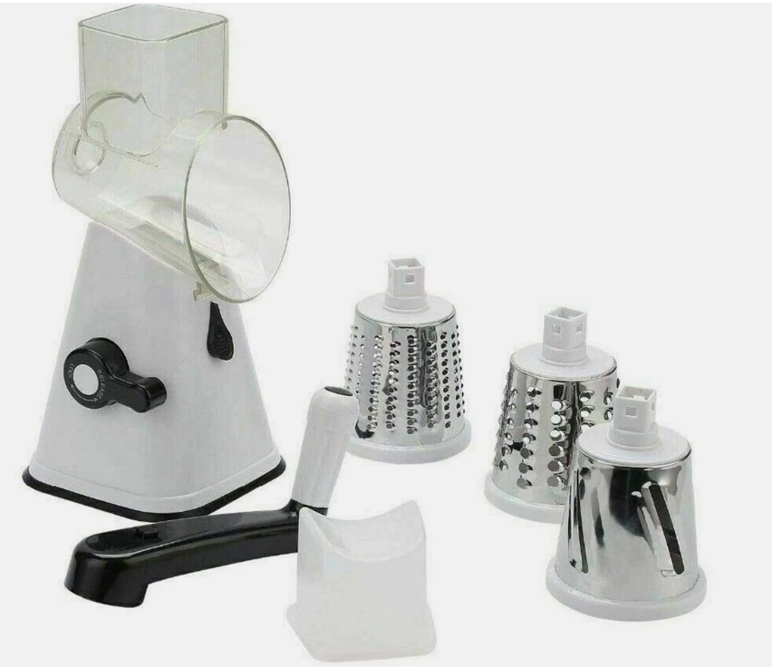3in1 Multi-function Food Vegetable Manual Rotary Drum Grater Chopper Slicer Tool