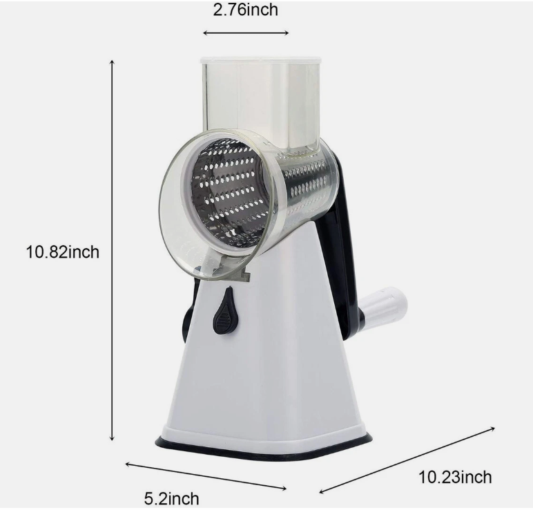 3in1 Multi-function Food Vegetable Manual Rotary Drum Grater Chopper Slicer Tool