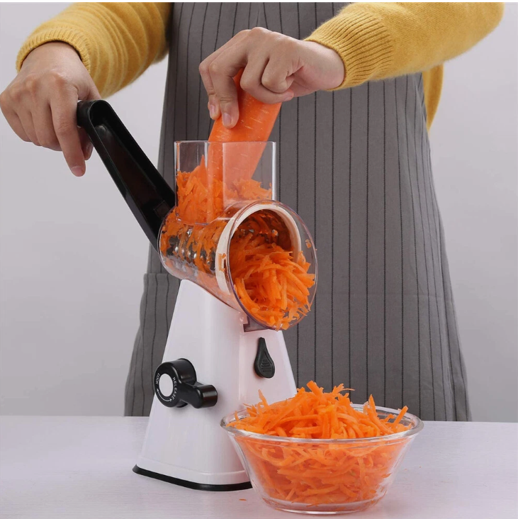 3in1 Multi-function Food Vegetable Manual Rotary Drum Grater Chopper Slicer Tool