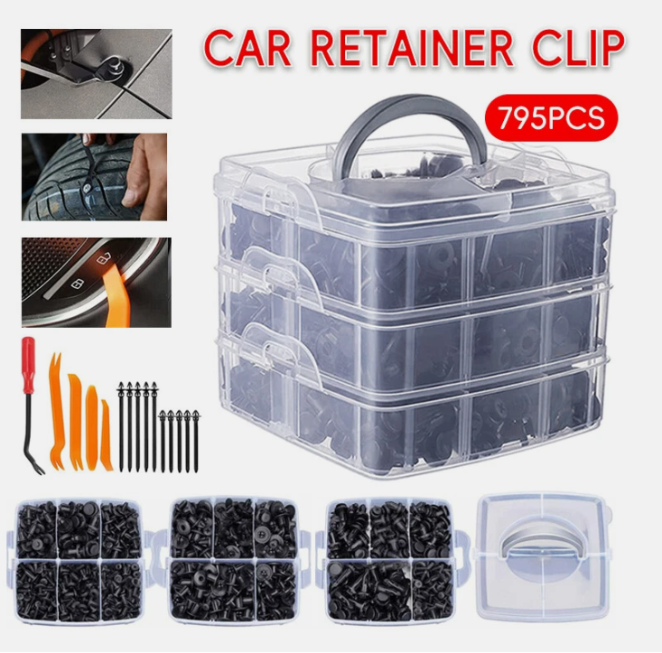 795PCS Car Body Trim Clips Retainer Bumper Auto Panel Push Plastic Fastener Kit