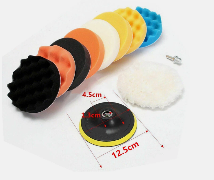22Pcs 5/7Inch Buffing Waxing Polishing Sponge Pads Kit Set For Car Polisher