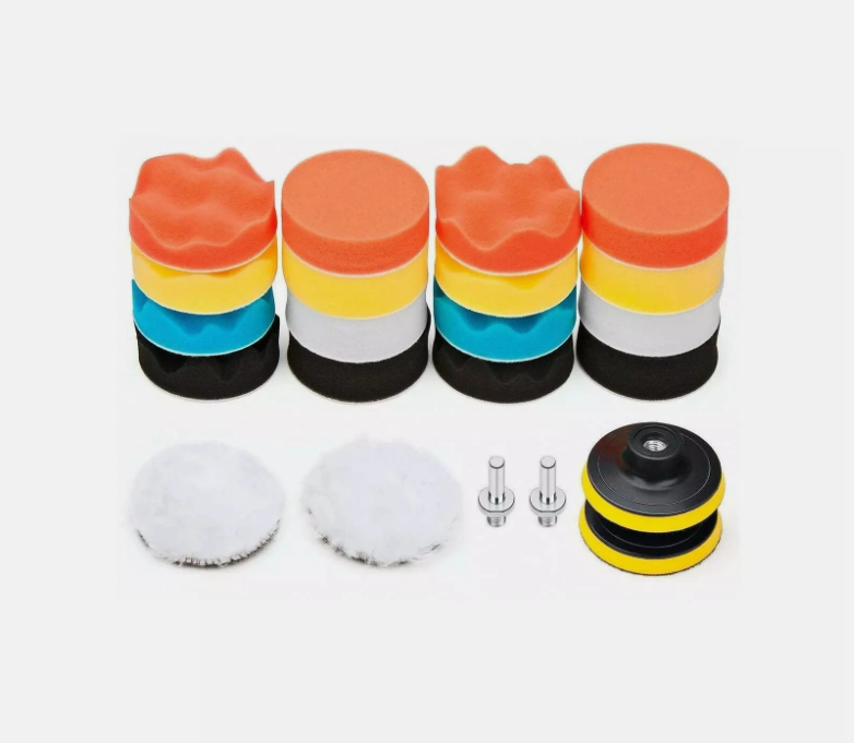 22Pcs 5/7Inch Buffing Waxing Polishing Sponge Pads Kit Set For Car Polisher
