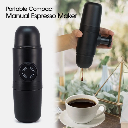 Portable Manual Espresso Maker – Travel Coffee Machine for Capsules & Ground