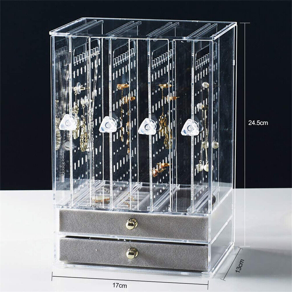 Acrylic Earring Necklace Display Stand Organizer Holder Storage Velvet Drawer AU