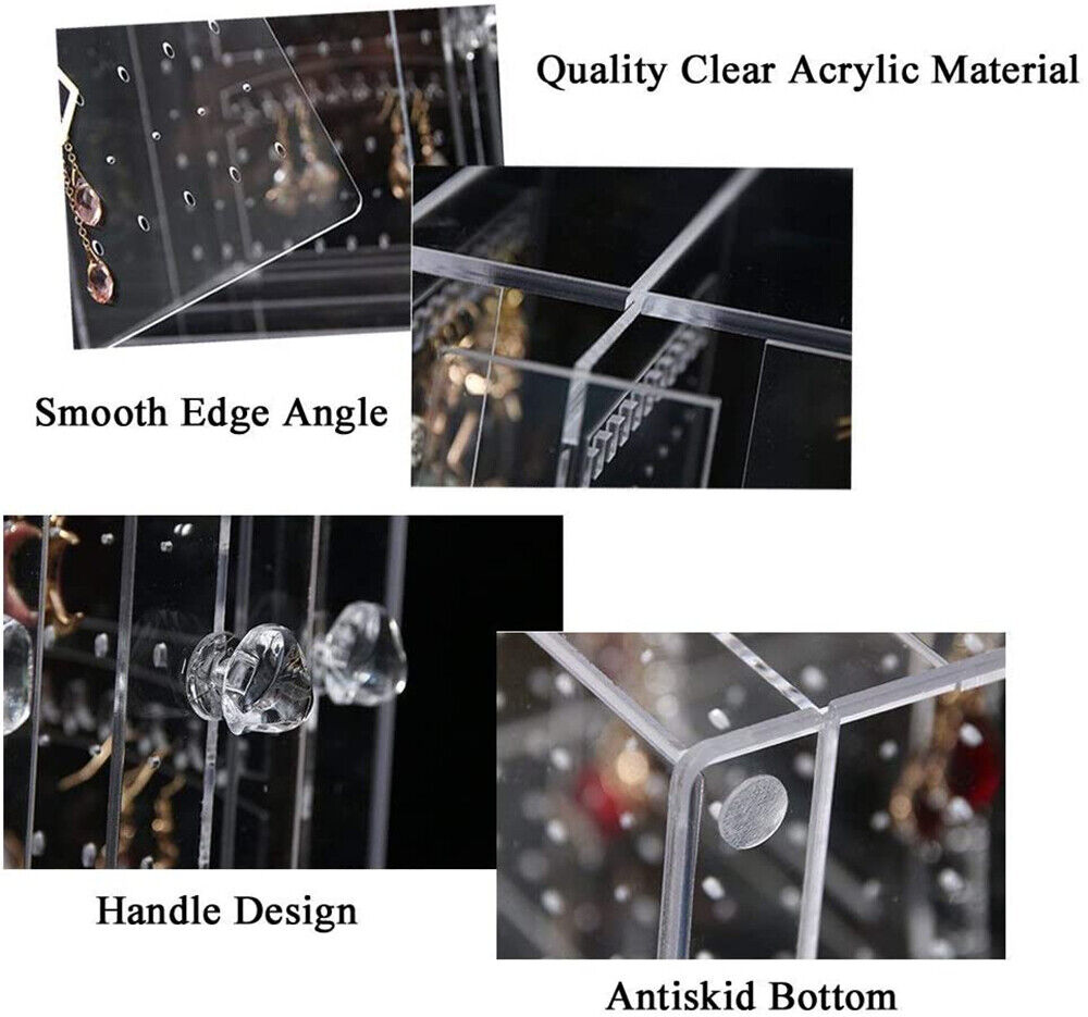 Acrylic Earring Necklace Display Stand Organizer Holder Storage Velvet Drawer AU