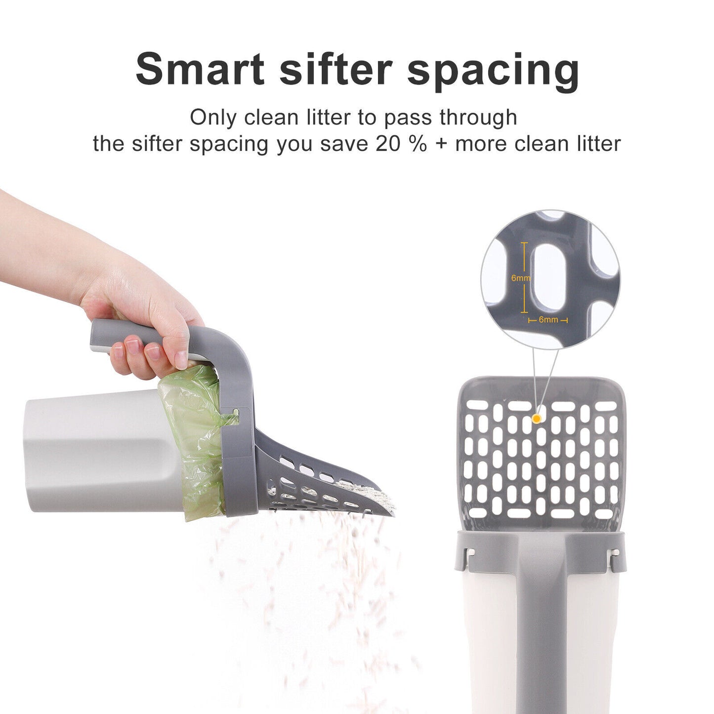 Cat Litter Scoop Integrated Detachable Shovel Holder Poop Pet Sifter Cleaning AU
