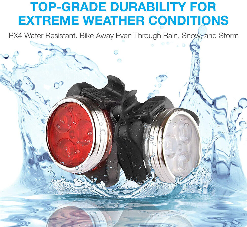 LED Rechargeable Bike Bicycle Light USB Waterproof Cycle Front Back Headlamp AU