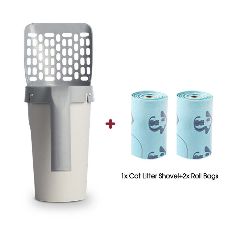 Cat Litter Scoop Integrated Detachable Shovel Holder Poop Pet Sifter Cleaning AU