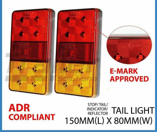 2x LED TRAILER LIGHTS TAIL LAMP STOP INDICATOR 12V VOLT 4WD 4X4 CAMPER UTE