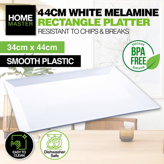 Melamine Platter Tray Ractangular 43cm x 34cm x 2.5cm - White