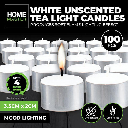Candle Unscented Tealight 4 Hours 100pc