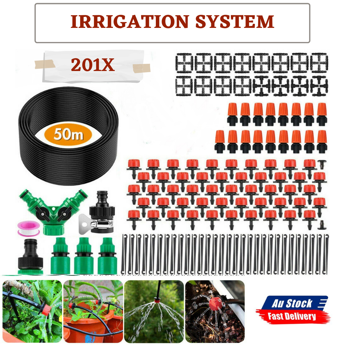 Garden Irrigation System with Timer Plant Watering DIY Micro Drip 152Pcs Kits