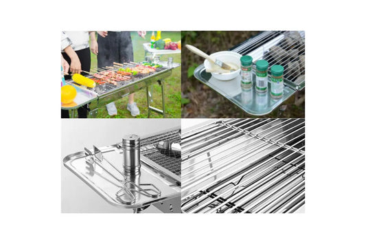 Portable & Foldable Charcoal BBQ Grills Stainless Steel Outdoor Camping