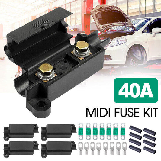 40A 50A 60A MIDI FUSE KIT 4 ANS Holder 7 x 60 AMP Fuses to suit Redarc BCDC Dual Battery