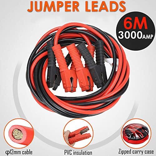 3000AMP Jumper Leads 6M Long Surge Protected Jump Car Booster Cables Heavy Duty