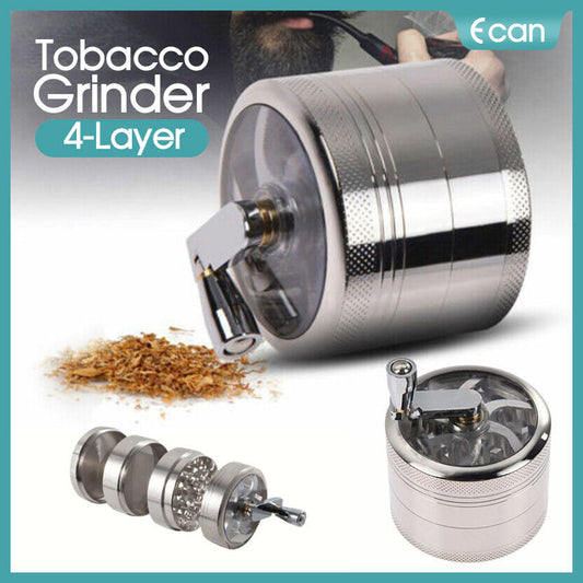 4-layer Smoke Grinder Aluminum Herb Grinders Hand Crank Herbal Tobacco Grinders
