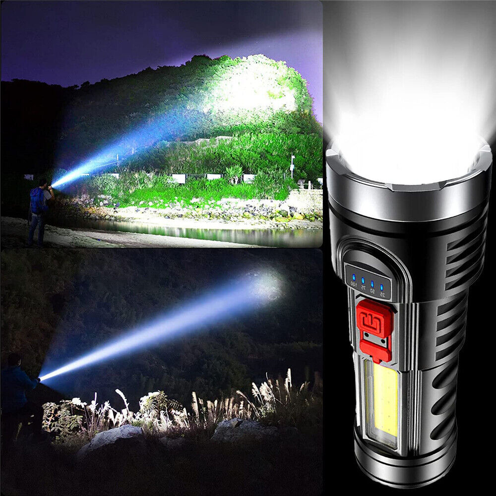 12000000LM LED Flashlight Super Bright Torch USB Rechargeable Camp Lamp 4 Modes