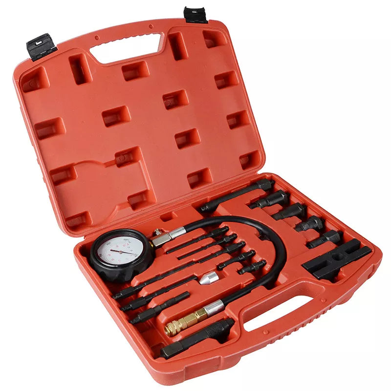 17PCS Diesel Engine Compression Tester Kit Tool Set Automotive Compressor