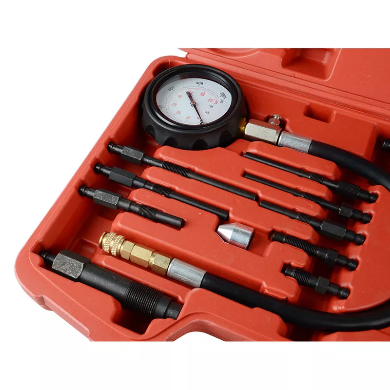 17PCS Diesel Engine Compression Tester Kit Tool Set Automotive Compressor