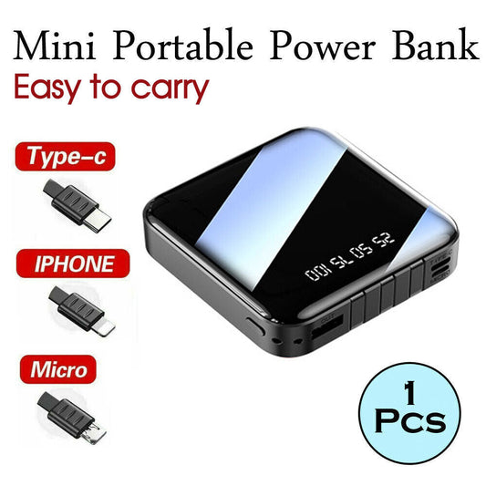Portable 10000mAh Power Bank Mini USB Pack LED Battery Charger For Mobile Phone