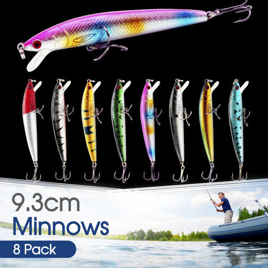 Fishing Lures 8 Minnow Redfin Trout Cod Yellowbelly Bream Salmon Jacks Flathead