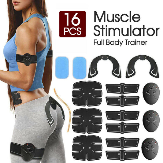 EMS Muscle Stimulator Training Gear ABS Ultimate Hip Trainer Body Exercise 22PCS