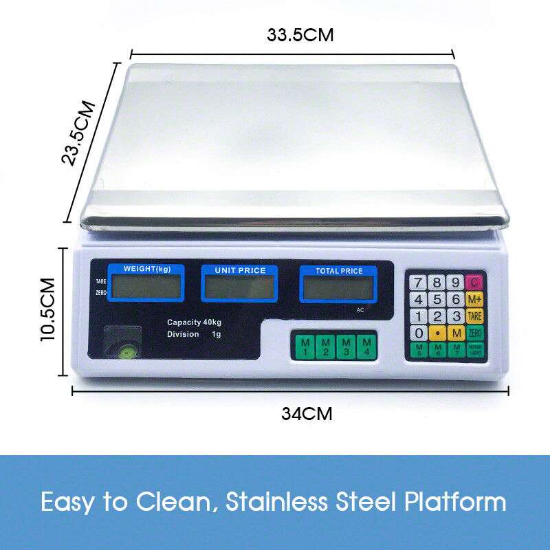 Kitchen Digital Electronic Scale 40KG Commercial Shop Weight Scales Food