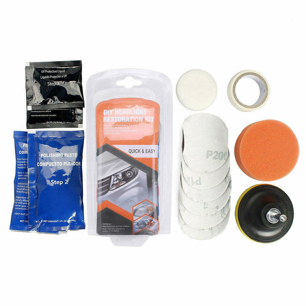 Pro Car Lens Headlight Restoration Kit Polishing Sanding Cleaner Repair Tool AU