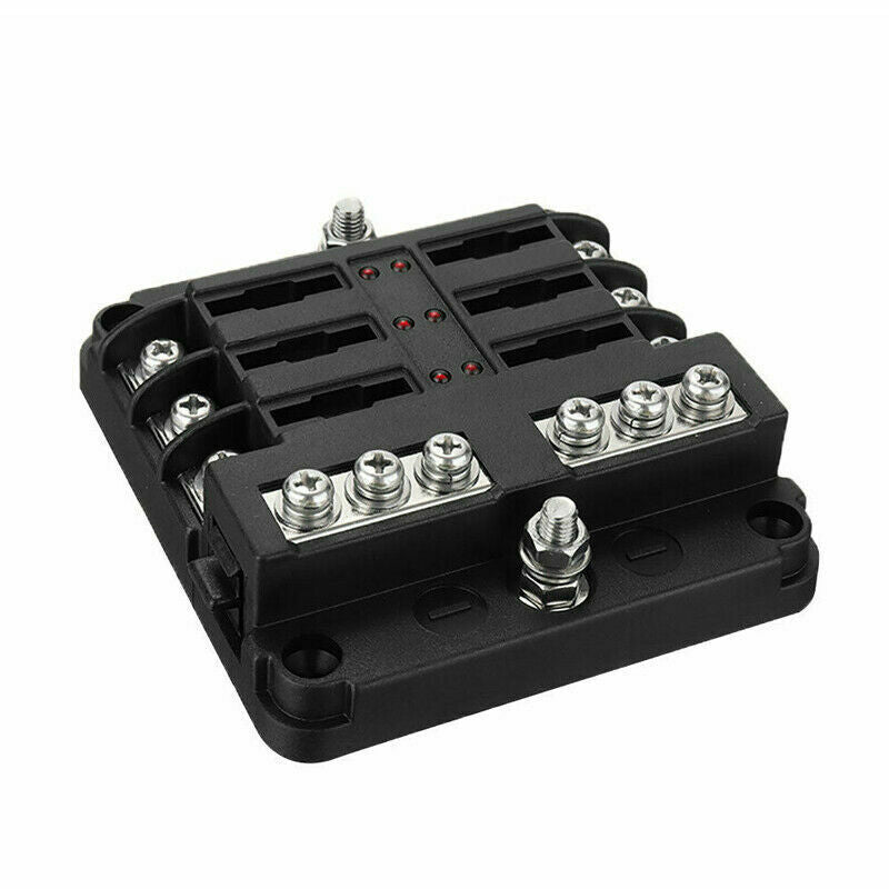 23PC 6 Way Blade Fuse Box Block Holder Indicator LED Light 12V/32V Car Marine AU