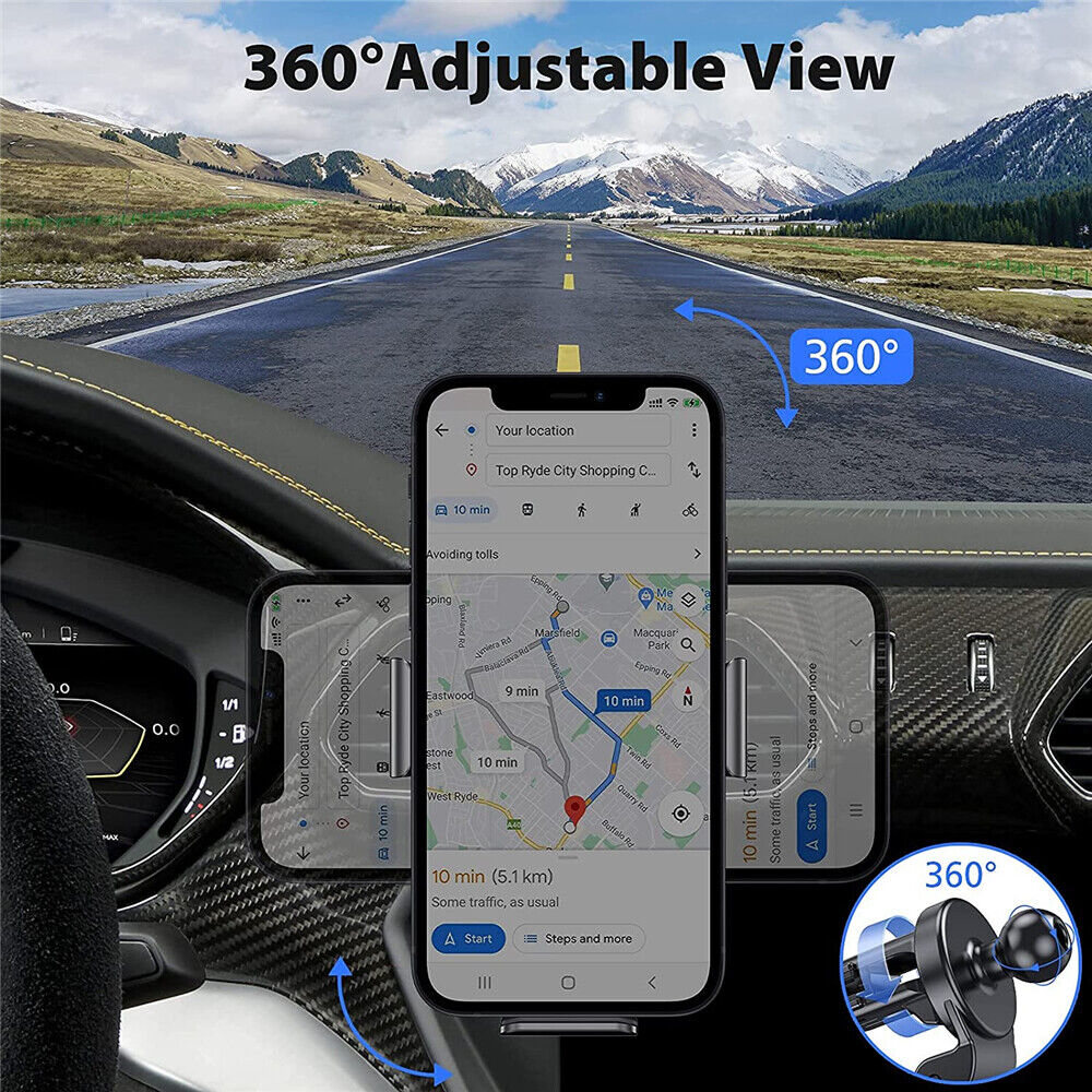 Wireless Fast Charger Car Mount Phone Holder Automatic Clamp Windscreen Stand