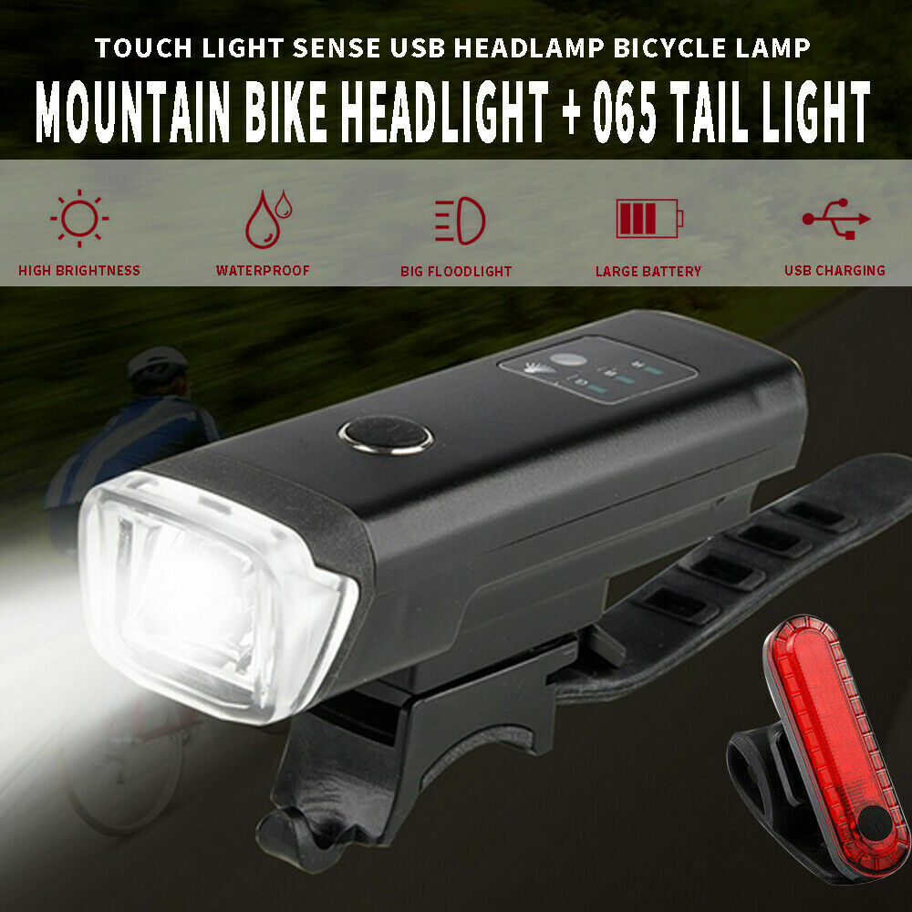 Waterproof Rechargeable LED Bike Bicycle Light USB Cycle Front Back Headlight AU