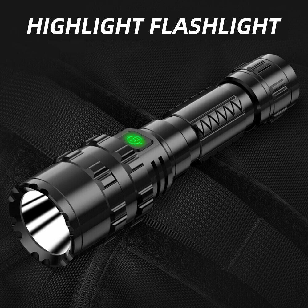 150000LM CREE L2 LED Tactical Flashlight USB Rechargeable Camping Hunting Torch