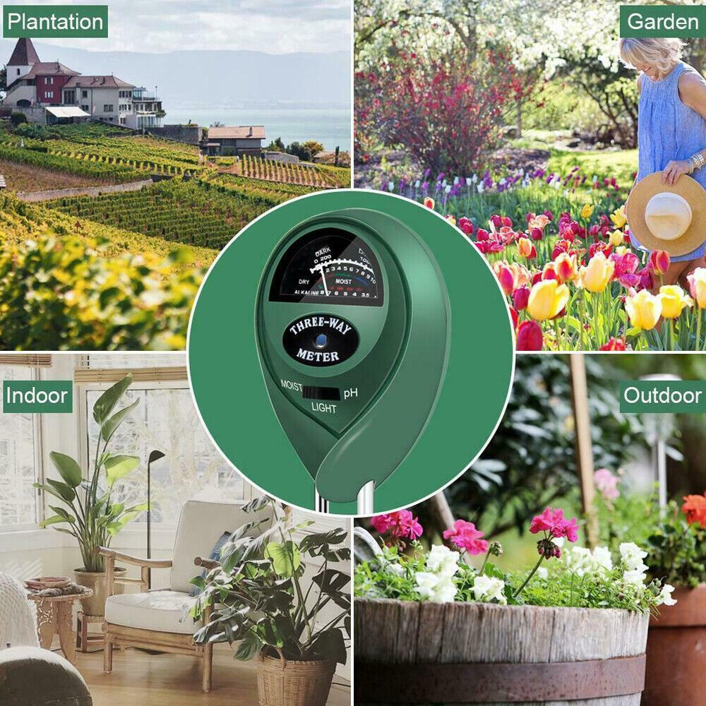 3 in 1 Soil PH Tester Water Moisture Test Meter Kit For Garden Plant Testing