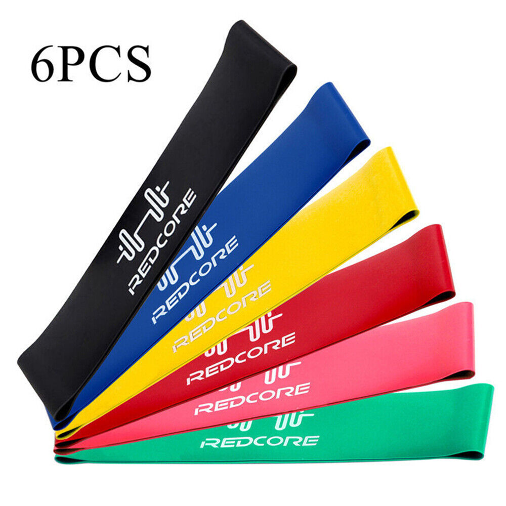 Resistance Bands Set of 6 for Exercise Men and Women Legs Arms Booty Yoga Physio