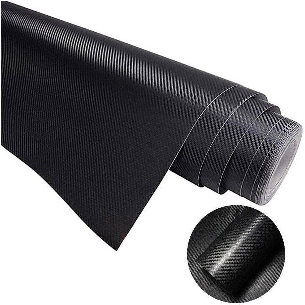 Gloss Black 4D 6D Carbon Fiber Vinyl Car Phone Laptop Wrap Sticker Film