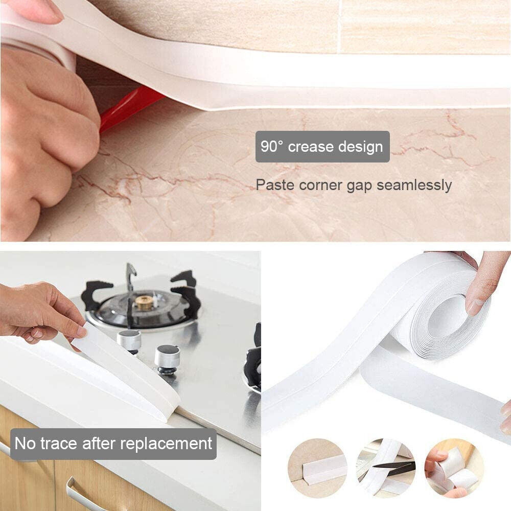 Kitchen Waterproof Wall Corner Sealing Tape Self Adhesive Bathroom Crevice Strip