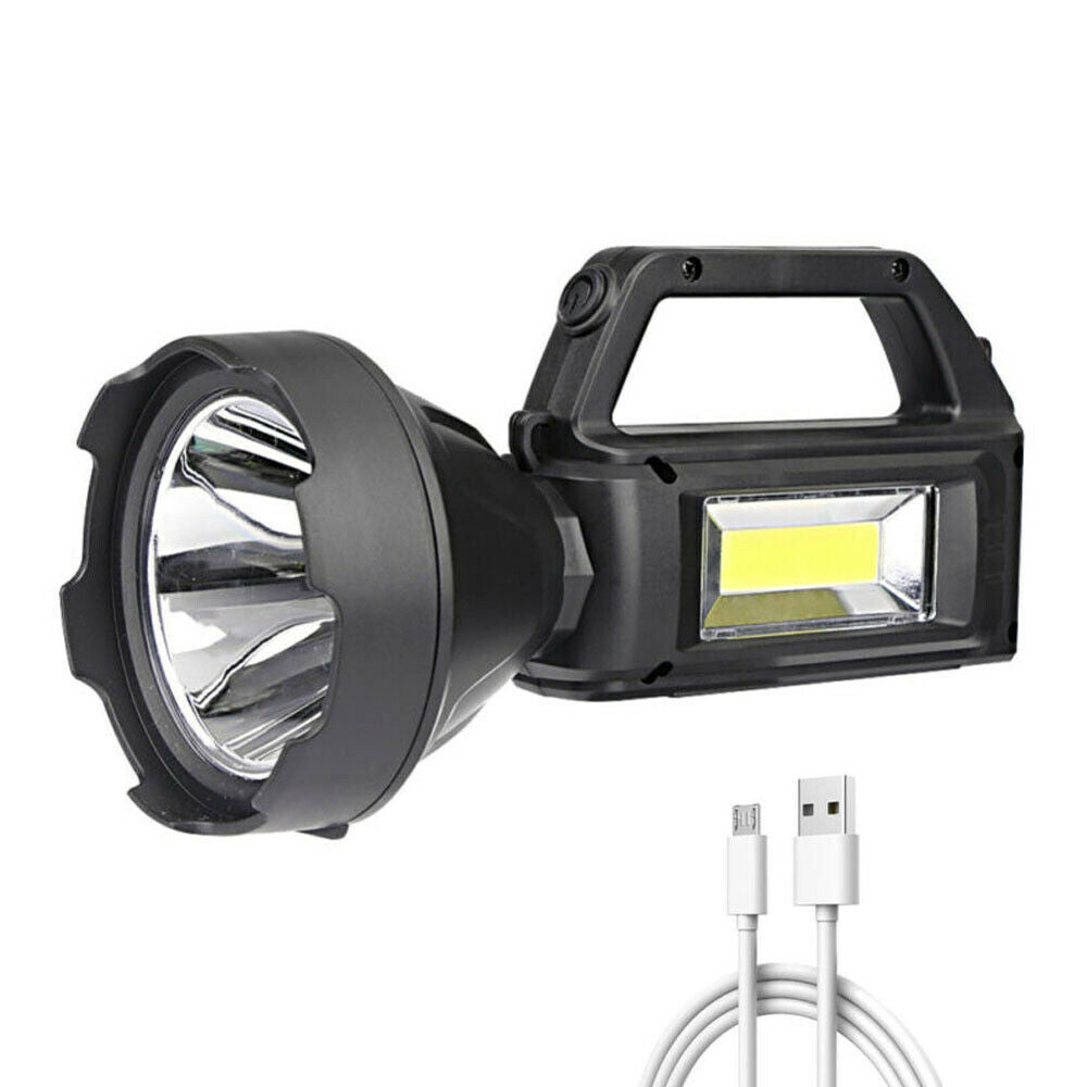 Solar LED Searchlight USB Rechargeable Spotlight Flashlight Torch Power Bank AU