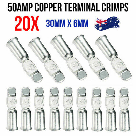 20Pcs 50 Amp Copper Terminals Connector For 50a Anderson Style Plugs Contacts AU