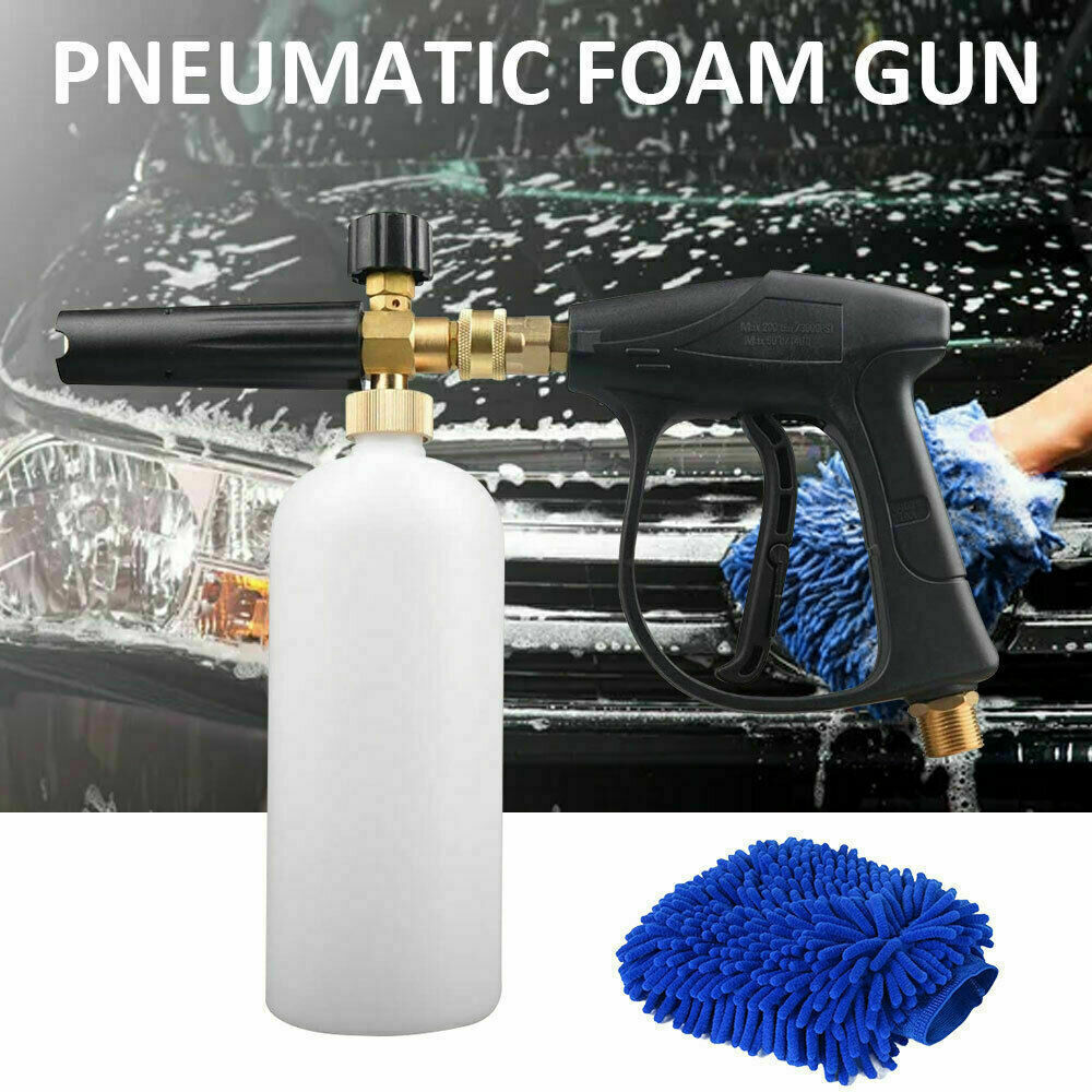 Snow Foam Washer Gun Car Wash Soap Lance Cannon Spray Pressure Jet Bottle Kit