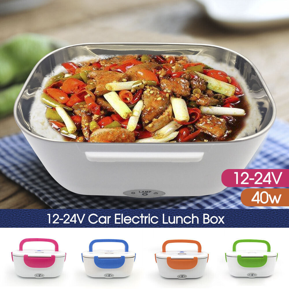 Portable Electric Heated Car Plug Heating Lunch Box Bento Food Warmer 12-24V AU