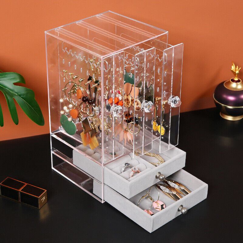 Acrylic Jewelry Earring Necklace Holder Display Stand Ring Organizer Showcase AU