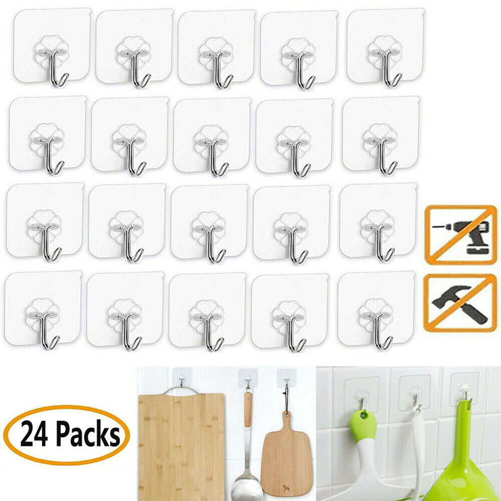 Clear Seamless Removable Adhesive Hook Strong Stick Wall Hook Kitchen Hanger