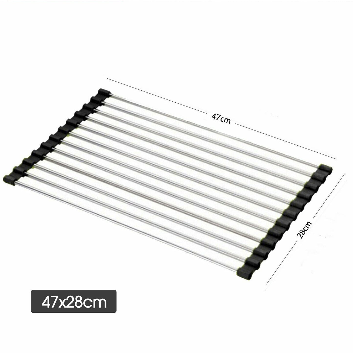 Stainless Steel Dish Rack Drying Drainer Over Sink Rack Roll Up Foldable Kitchen