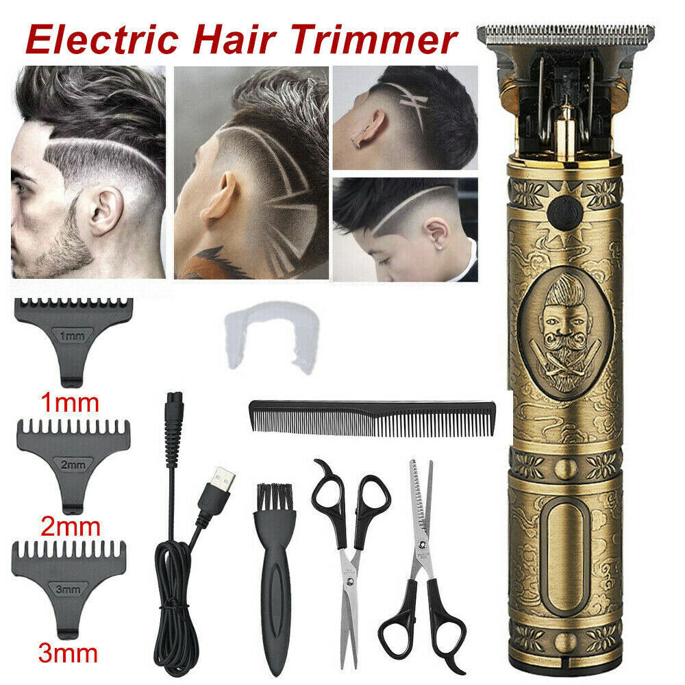 NEW Men's USB Electric Hair Clippers Trimmer Beard Shaver Cordless Groomer Kit