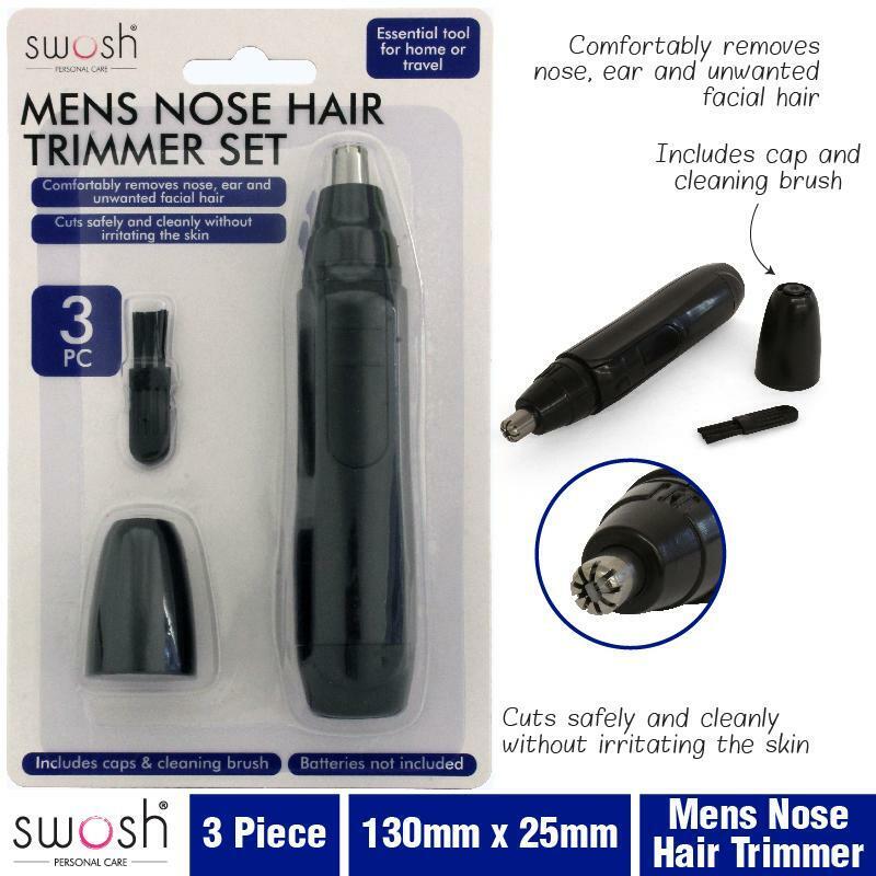 New 3 Piece Men¡¯s Nose Hair Trimmer Set Swosh Painless Easy to Use Au Stock