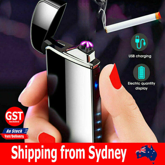 Electric Flameless Windproof USB Rechargeable Dual Arc Plasma Lighter Lighters