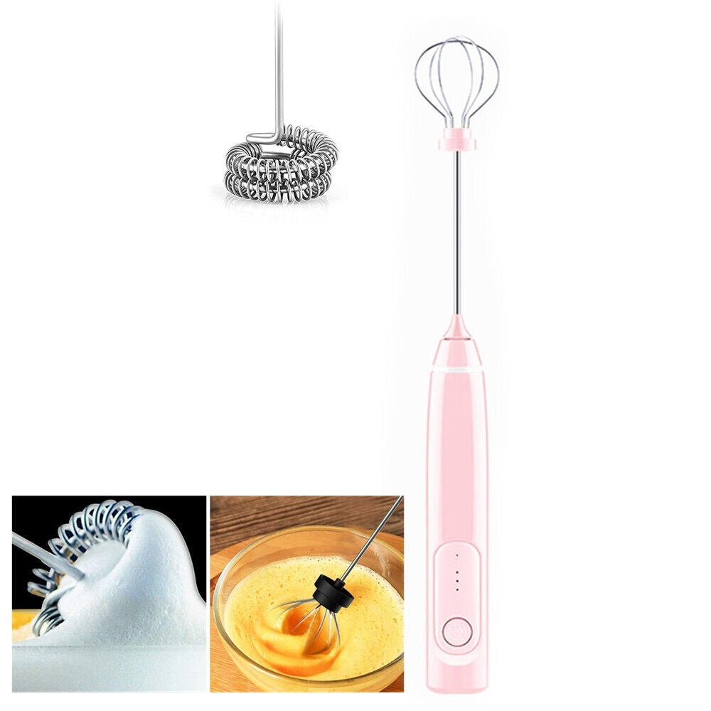 Wireless Milk Frother Rechargeable Mixer Egg Whipped Coffee Foam Matcha Tea USB