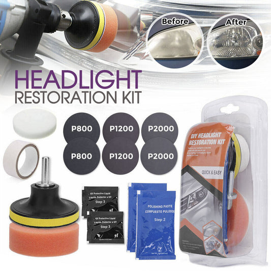 Pro Car Lens Headlight Restoration Kit Polishing Sanding Cleaner Repair Tool AU